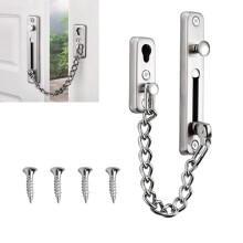 Stainless Steel Door Chain Lock with Internal Spring for Adjustable Front Door Security Home Hotel