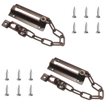 2Pcs Bronze Heavy Duty Door Chain Lock for Home Apartment Hotel Security and Visitor Verification