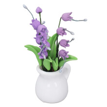 12 Miniature Flower Pots Lily Of The Valley White Resin Ceramic Dollhouse Model