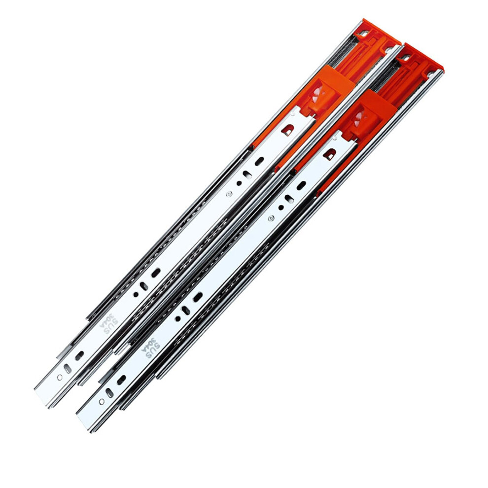 304 Stainless Steel Drawer Slides 55Cm, Soft Close Three Section Smooth Silent Rail, Easy Install 9169991552385