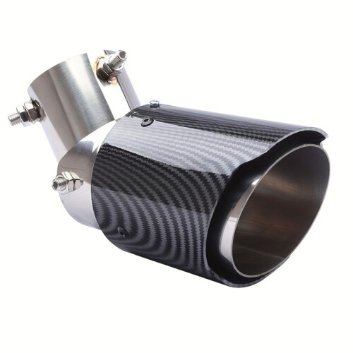Car Modification Carbon Fiber Tailpipe 63-89mm Stainless Steel Tailpipe Adjustable Elbow ABS Plastic Shell Tailpipe