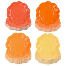 Orange Paper Plates 7 Inch Scalloped Disposable Party Plates 48 Pack for Fall Harvest Thanksgiving