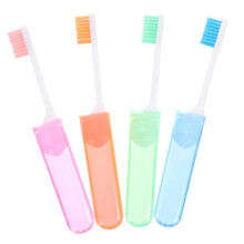 4pcs Travel Toothbrush Set Folding Design Ultra Soft Bristles Compact Hygienic for Camping