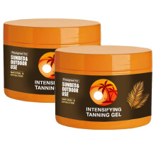 2 Pack Tanning Accelerator Gel 150ml Each Fast Acting Moisturizing Sunbed Lotion for Deep Natural Tan
