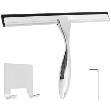 Zinc Alloy Shower Squeegee with Hook, 3 in 1 Streak Window Cleaning Tool for Bathroom Gym Car