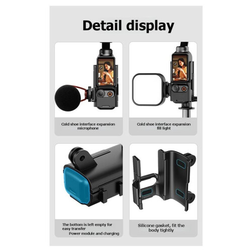 For  Osmo Pocket 3 Protective Frame Magnetic Desktop Mount Adjustable Base Bracket Gimbal Camera Expansion Accessory