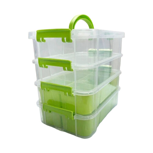 Boîte de rangement empilable, conteneurs à-vert quatre couches