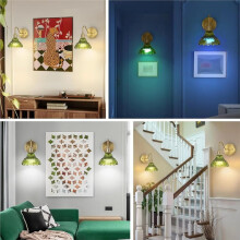 Kwiatowa Lampa Ścienna w Stylu Vintage, Szklana Lampa Ścienna w Kwiaty do Sypialni, Salonu, Wystroju Domu, Nowoczesna Lampka Nocna C