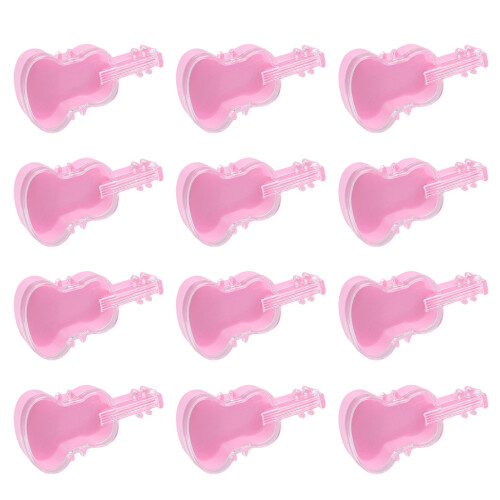 12Pcs Violin Plastic Candy Box Chocolate Candy Holder Case-Pink