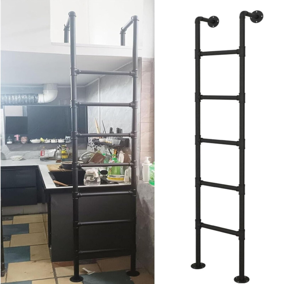 Heavy Duty Metal Ladder 4.4Ft 330Lbs Load Window Well Escape Ladder Rustproof Nonslip Steps For Indoor Outdoor Use 9330225588689