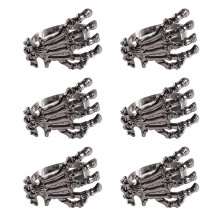 Serviettenringe aus Metall mit Totenkopf-Hand-Motiv, 5,5 x 4 cm, 6er-Pack