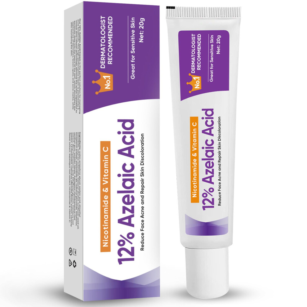 Azelaic Acid Serum 12% with Niacinamide and Hyaluronic Acid for Rosacea, Acne and Redness Relief