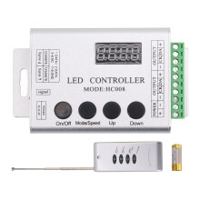 Enkel installasjon av LED-lyskontroller, radiofrekvensfjernkontroll for dynamiske lyseffekter, egnet for UCS1903, TM1804, TM1809LED-er.