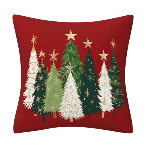 Holiday Polyester Pillow Cover Christmas Tree Decoration Soft-5