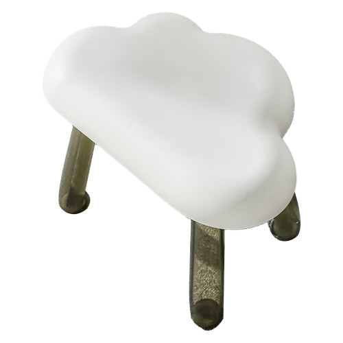 Taburete infantil de plástico con forma de nube, blanco. 1