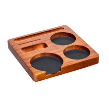 Coffee Tamper Station with Wood Base and Portafilter Holder for 51mm and 58mm Handles Epsresso Portafilter Coffee Tools