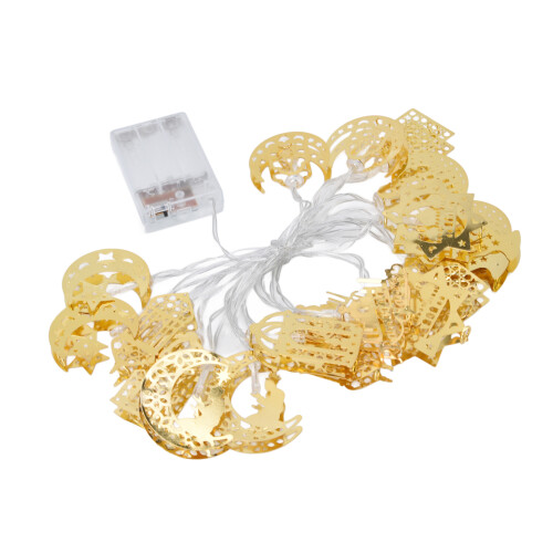 Luci decorative in ferro per il Ramadan – Forme di luna e stella, 3 m, 20 2