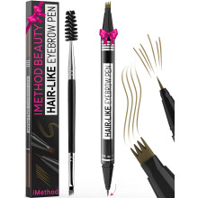 iMethod Eyebrow Pen - Eyebrow Pencil Magical 2-in-1 Eye Brow Pencils for Women with 4-Fork-Tip & Precise Brush-Tip Create Natural Hair-Like Brows