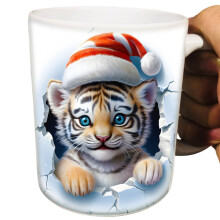 Feiertags-Keramik-Kaffeetasse mit-Große Katze