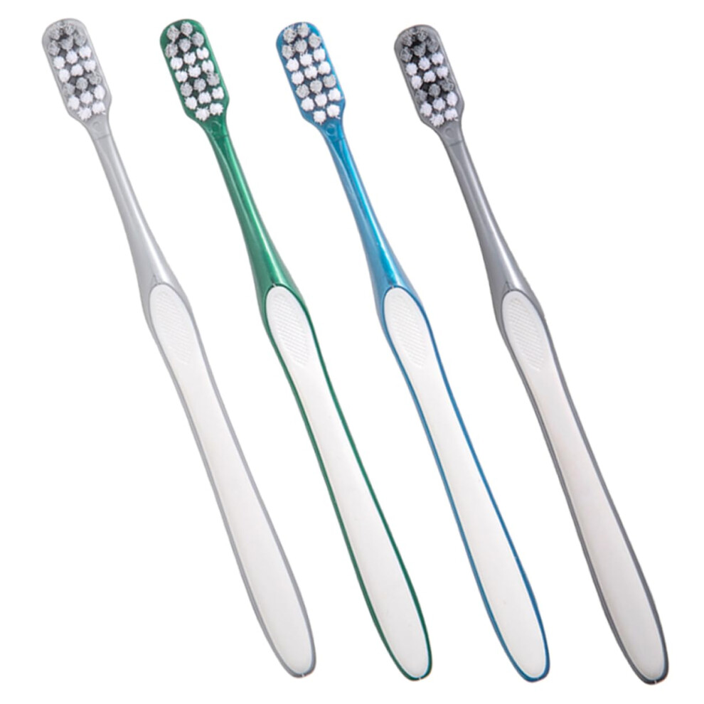4pcs Hard Bristle Manual Toothbrush for Adults, Firm Deep Cleaning Travel Toothbrush Pack