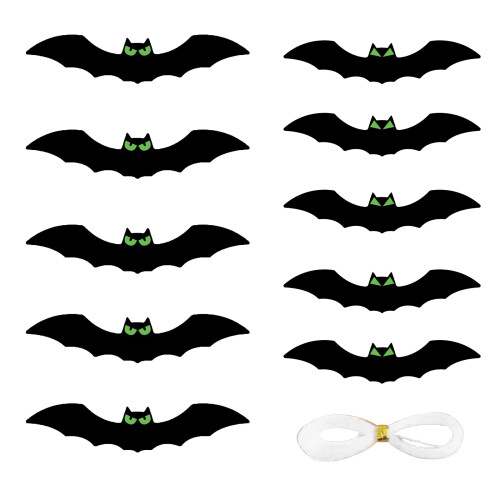 Black Plastic Bat Ornaments5Large41cm + 5Small30cm