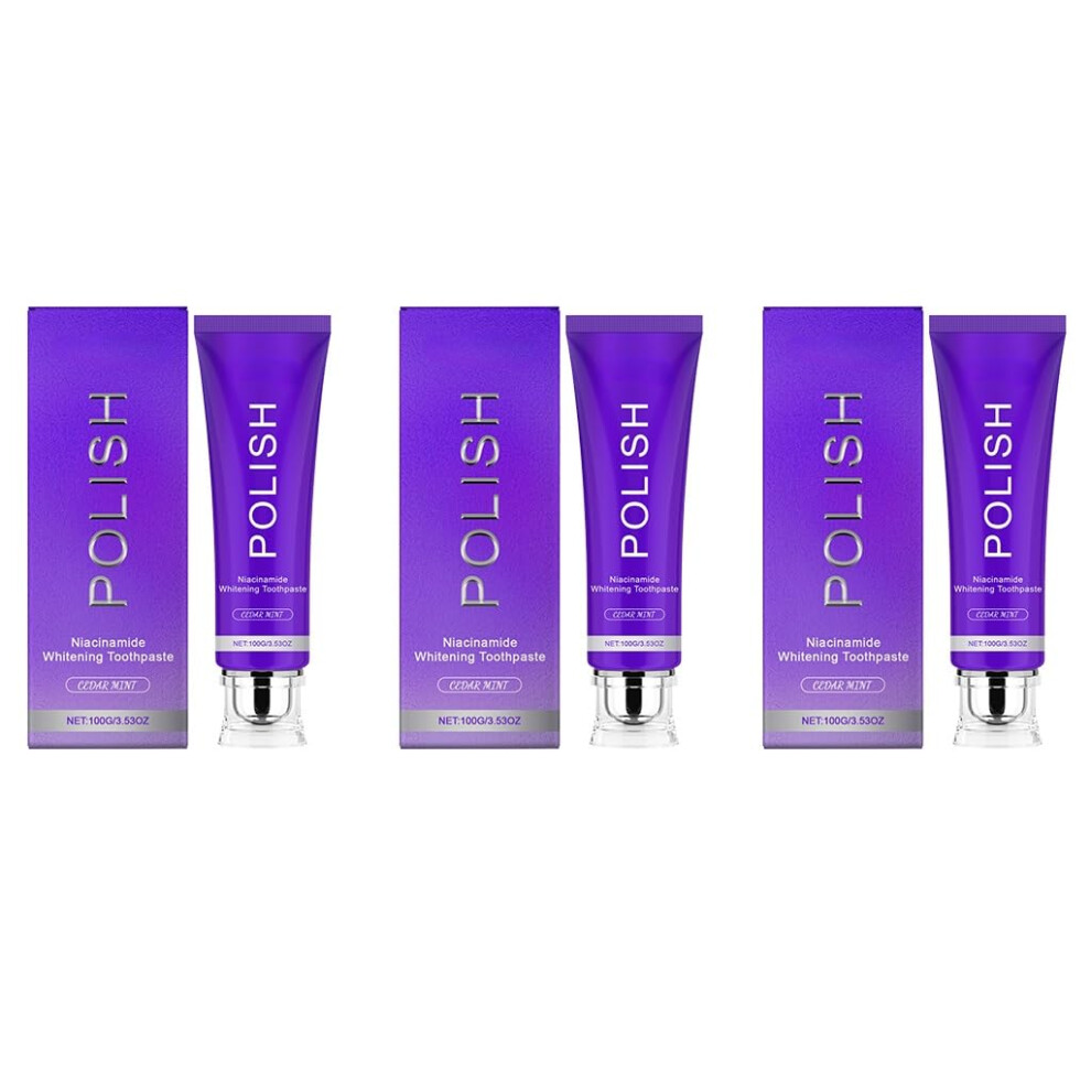 Whitening Toothpaste 3PCS Set for Sensitive Teeth, Stain Removal Formula and Longlasting Fresh Breath