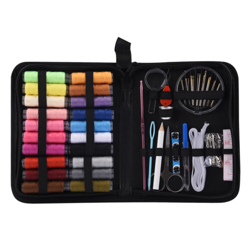 Travel Sewing Kit with Compact Organized Storage Case, Durable Tailor Bag Set for Beginners