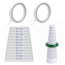 2 Measuring Tools with 2 Rolls Double-Sided Tape, Bracelet Sizer and Mandrel Set, Measuring Tool for Jewelry Making