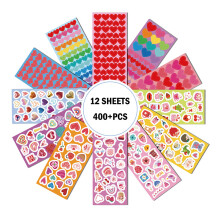 12Pcs Waterproof Heart Stickers for DIY Crafting