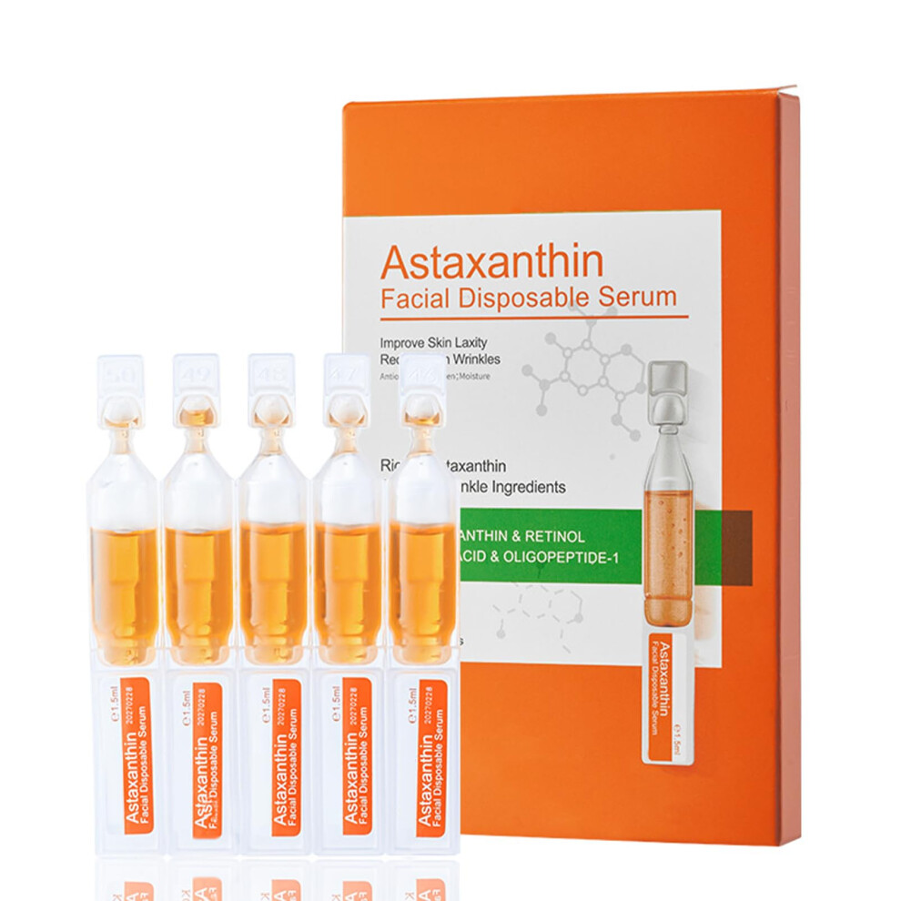 Retinol Face Serum with Astaxanthin for Women Anti Aging, Firmness and Glow, Hydrating Ampoules (10PCS)