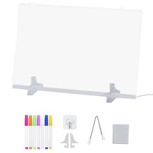 Tableau à Dessin LED de 35 X 25 cm avec 7 Marqueurs, Tableau Effaçable à Sec en Acrylique, Idéal pour la Maison, le Bureau et les Voyages