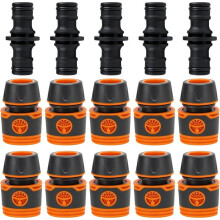 10 Garden Hose Connectors and 5 Double-Point Connectors, Soft Sheathing for Secure Connection for Garden Irrigation
