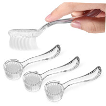 3pcs Round Head Nail Brush with Ergonomic Grip and Protective Cover for Fingernails and Toenails