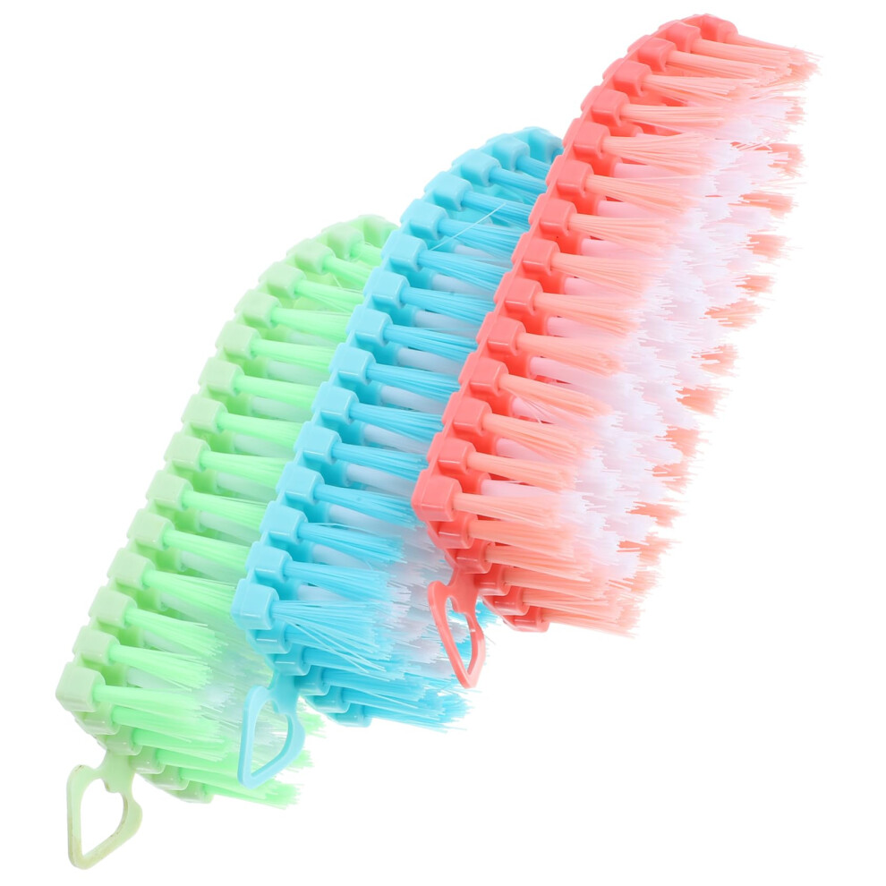 3pcs Nail Cleaning Brush Set with Ergonomic Comfort Grip, Dense Bristles for Manicure and Household Use