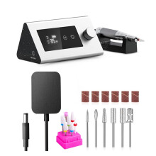 Professional Electric Nail Drill 35000RPM for Acrylic Nails with Touchscreen and Low Noise White Set