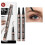 2 Pack Microblading Eyebrow Pen with 4 Fork Tip, Waterproof Dual Ended Pencil Light Brown 1