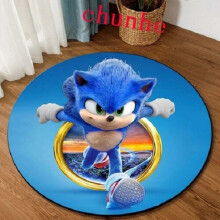 (3, Diameter 80cm) Sonic The Hedgehog Round Floor Rug Bedroom Carpets Living Room Doormat Mats Gift
