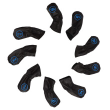 9 PU Golf Iron Headcovers Waterproof Black