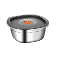 Saladier en Acier Inoxydable de 1,5 L avec Couvercle Étanche et Pot à Vinaigrette - Idéal pour la Préparation des Repas et le Déjeuner