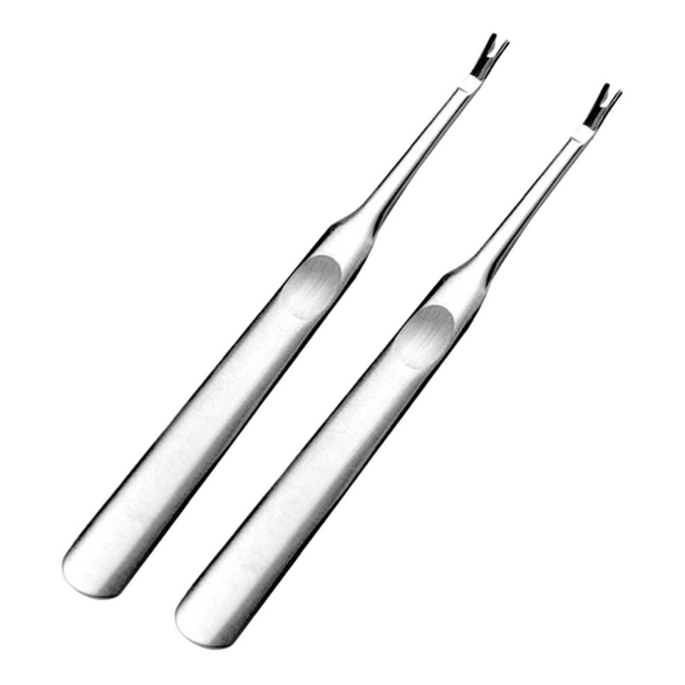 Cuticle Trimmer and Remover Tool, Stainless Steel V Shape Dead Skin Fork for Manicure Pedicure