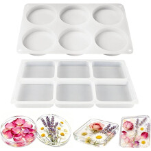 Coaster Resin Molds Silicone,4 Inches Round and Squares Coaster Silicone Molds for Resin,Coaster Epoxy Resin Molds