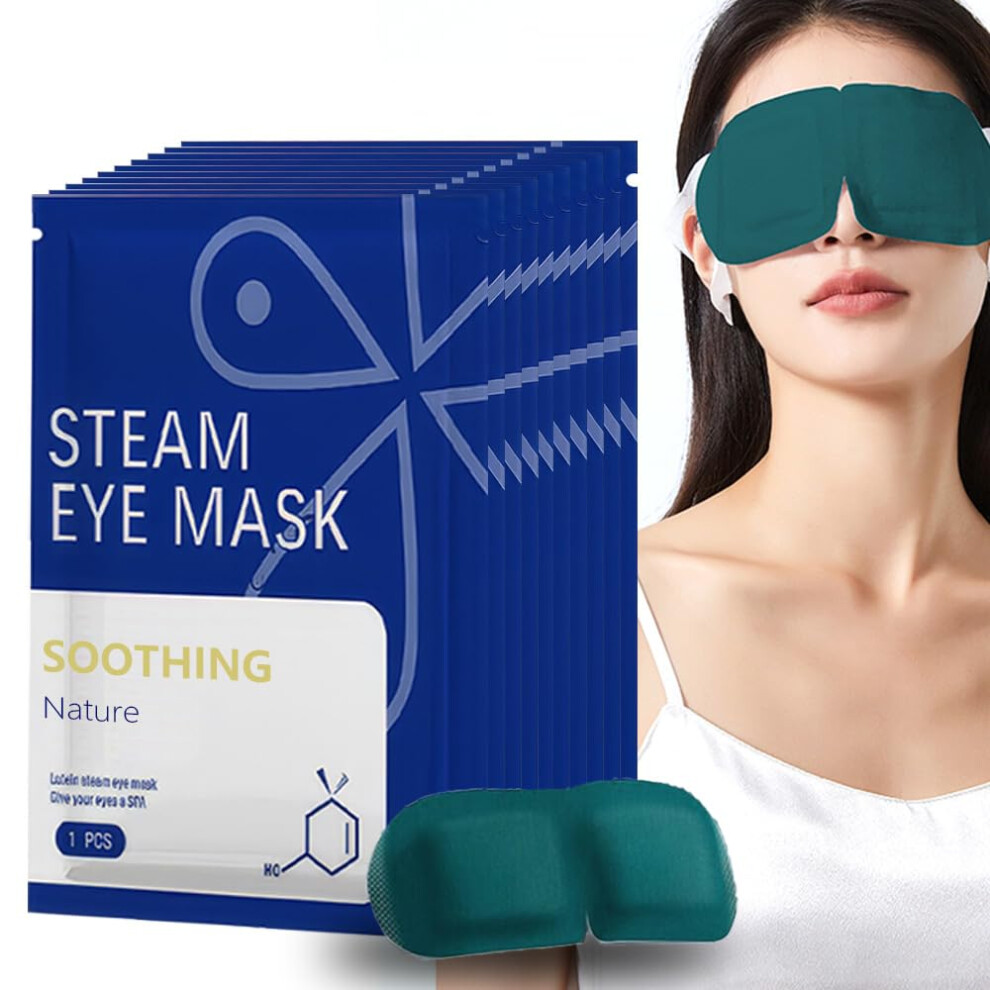 Green Steam Eye Mask 10 Pack Self Heating Moist Comfort Warm Compress For Dry Eyes Elastic Fit