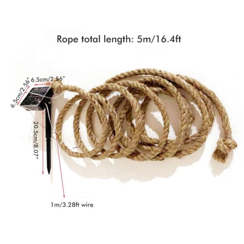 Hemp Rope LED String Light5m100Warm Yellow Lights 1