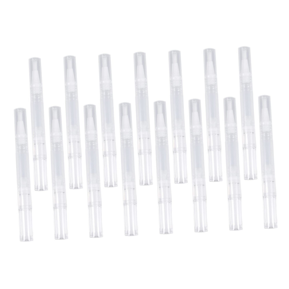 Empty Nail Oil Pen with Brush Tip, Refillable Transparent Lip Gloss Applicator, 15pcs Set
