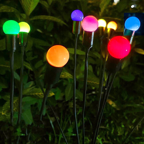 Χαριτωμένα ηλιακά φώτα κήπου 65cm θερμά LED από PVC και ανοξείδωτο ατσάλι 1
