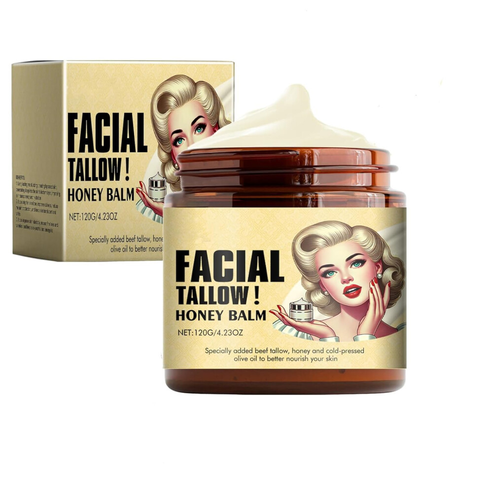 Whipped Tallow Balm with Honey for Face and Body, Deep Hydration Non Greasy Moisturizer 1pcs