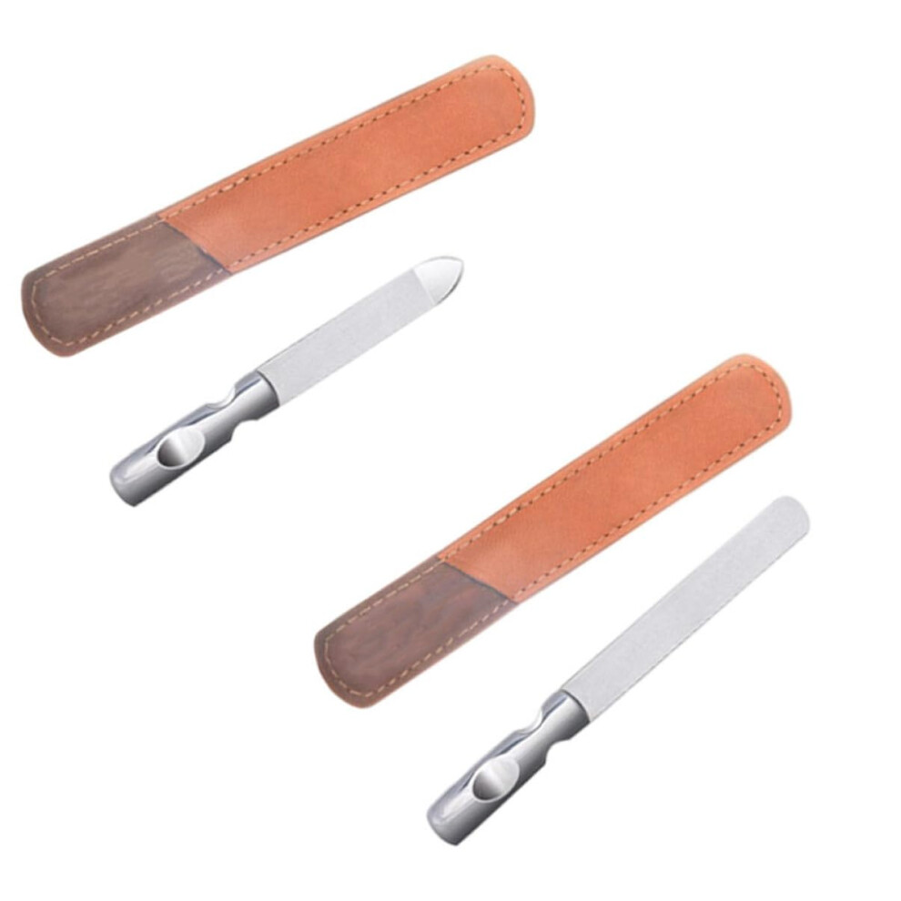 Nail Buffer Block and File Set with Leather Storage Bag for Smooth Polishing Finish