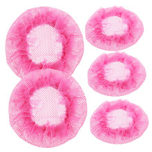 5pcs Rosy Ballet Hair Net Set for Dancers, Reusable Breathable Bun Cover with Secure Hold