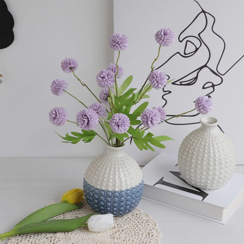 17cm Tall Ceramic Vase with Unique Texture for Home Decor Featuring Simple Elegant Design 2