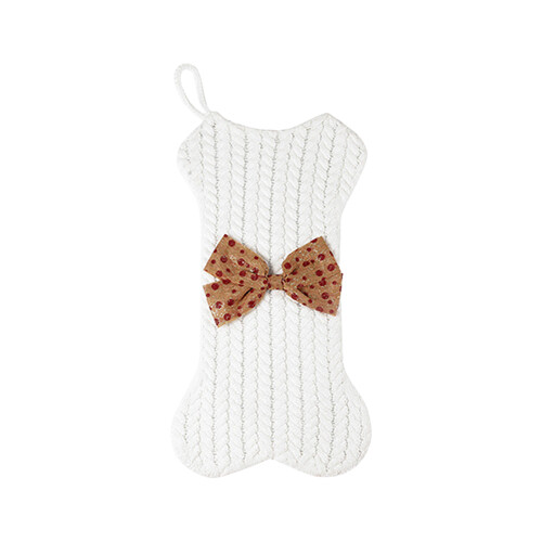 Knitted Christmas Stocking Bone Design42x22cm 1